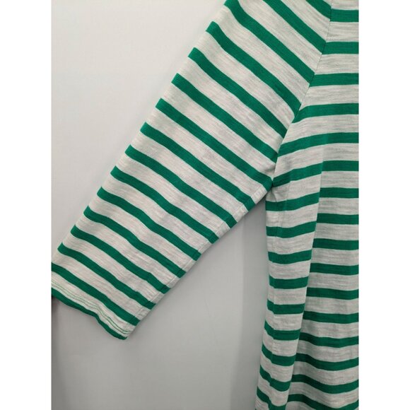 Striped Nautical Embellished Neckline Top Women Size L Tie Bow Back Coastal Soft - Picture 6 of 10